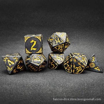 Bescon Giant Fire-Patterned DND Dice Set 1 Inch (25MM) , Oversized D&D Dice Set for Dungeons and Dragons Role Playing Games